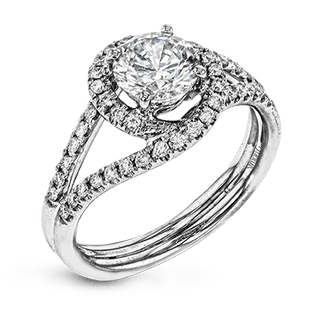 Round-cut Engagement Ring in 18k Gold with Diamonds CR131