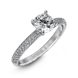 Round-cut Engagement Ring in 18k White Gold with Diamonds LP1935