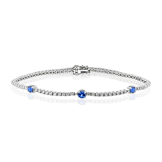 Sapphire Bracelet in 18k White Gold with Diamonds LB2219-A