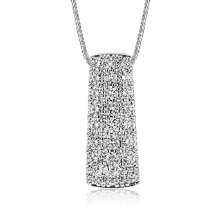 SIMON SET PENDANT NECKLACE IN 18K WHITE GOLD WITH DIAMONDS LP2379