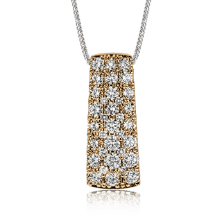 SIMON SET PENDANT NECKLACE IN 18K WHITE GOLD WITH DIAMONDS LP2379