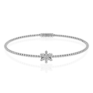 Snowflake Bangle in 18k White Gold with Diamonds LB2342