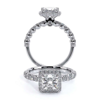 Renaissance 0.95 Princess Halo Engagement Ring Renaissance-954-P2.5