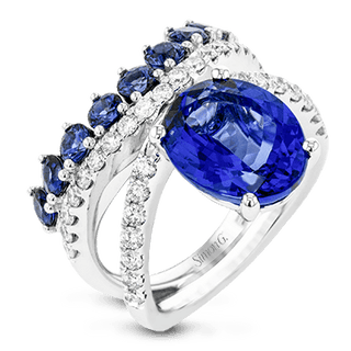 18K GOLD WHITE LR1147 TANZANITE RING LR1147