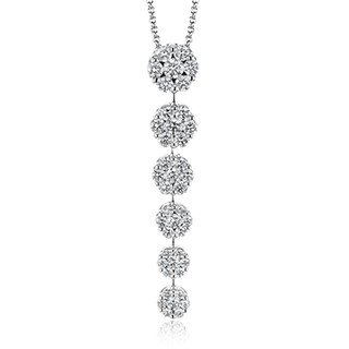 Tiered Pendant Necklace in 18k Gold with Diamonds LP4522