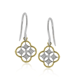 Trellis Earrings in 18k White/Yellow Gold with Diamonds LE4560