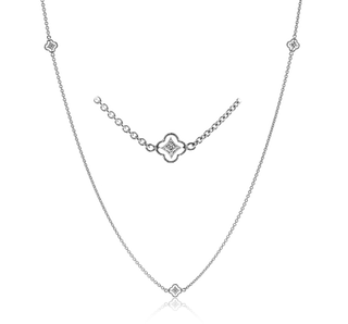 Trellis Necklace in 18k Gold with Diamonds CH114